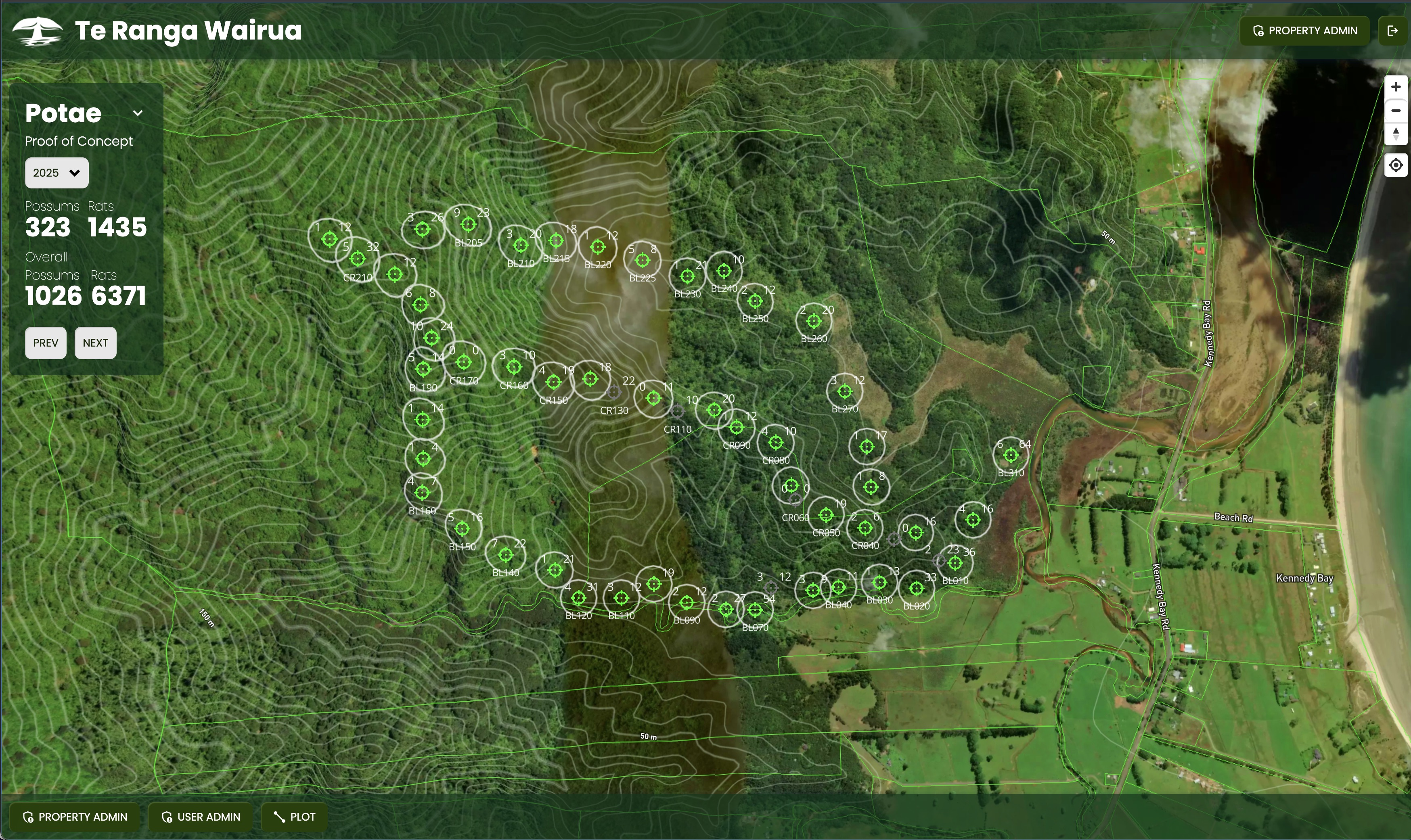 Te Ranga Wairua property map interface.